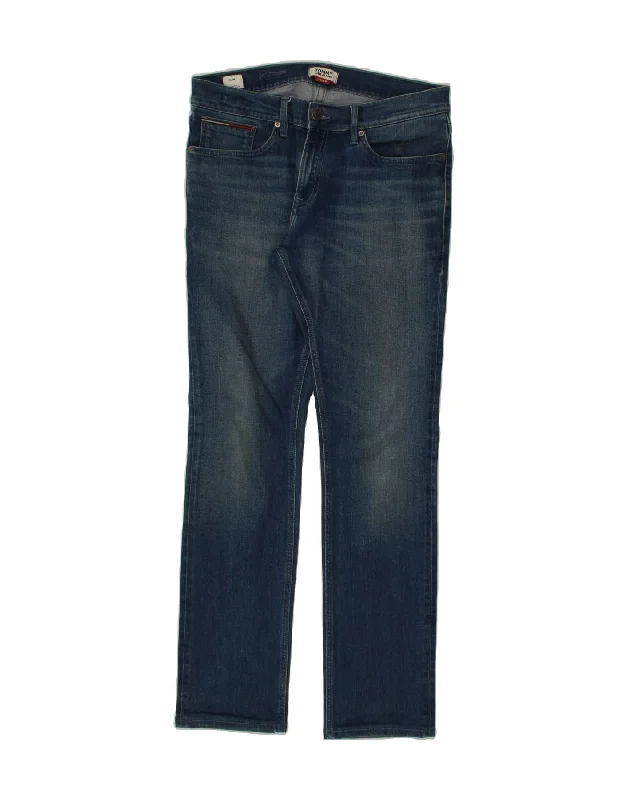 TOMMY HILFIGER Mens Scanton Slim Jeans W32 L32 Blue Cotton Casual Distressed Denim Jeans