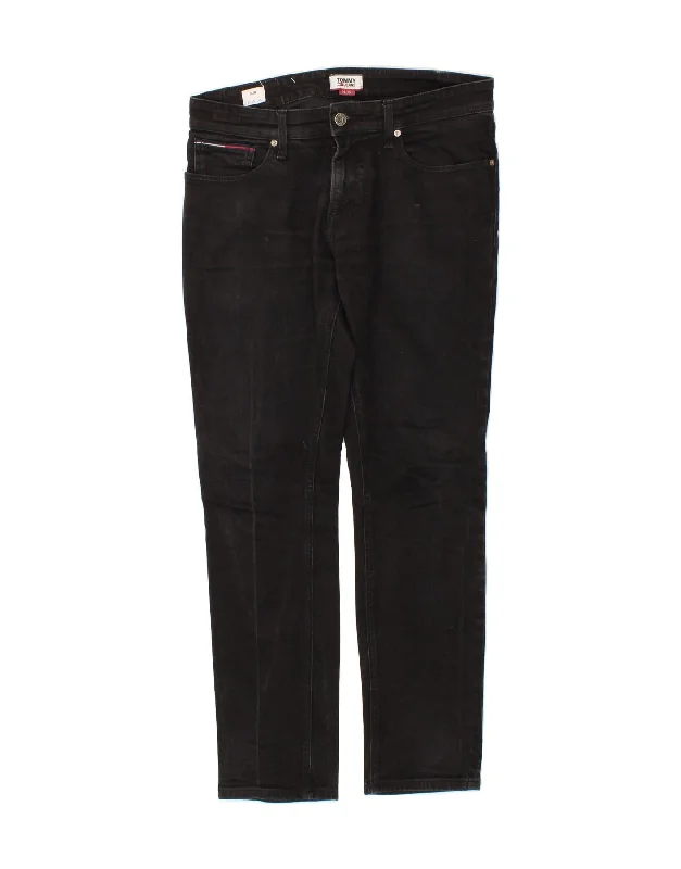 TOMMY HILFIGER Mens Scanton Slim Jeans W32 L32 Black Cotton Comfortable Jogger Style Jeans