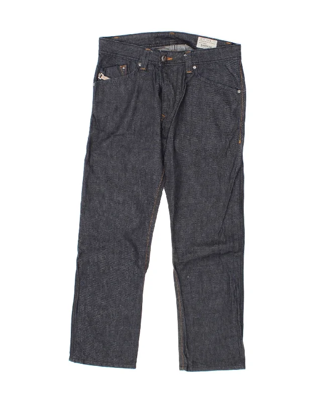 DIESEL Mens Darron Regular Slim Tapered Jeans W29 L27 Navy Blue Cotton Trendy Button-Up High-Waist Jeans