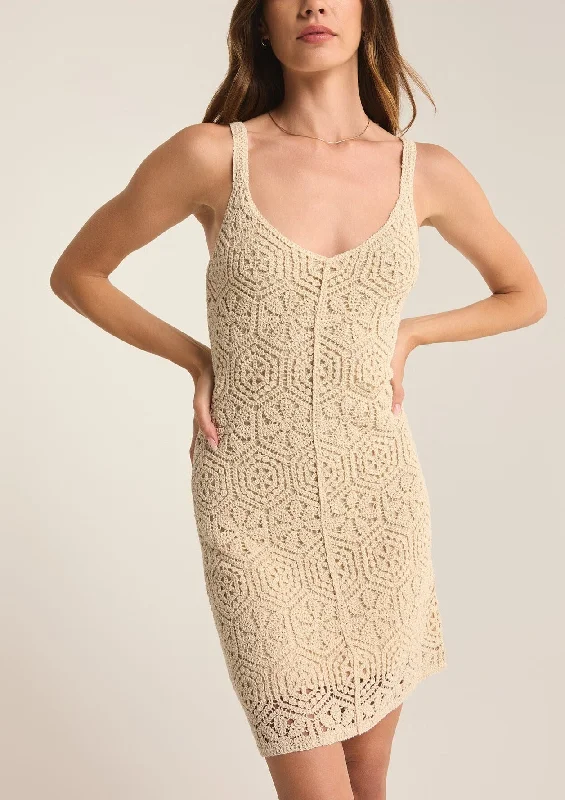 crochet mini dress Fashionable Lace-Trim Mini Dress