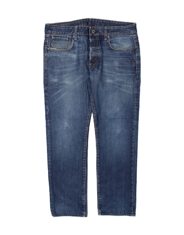 G-STAR Mens Slim Jeans  W38 L32 Blue Cotton Comfortable Dark Wash Jeans