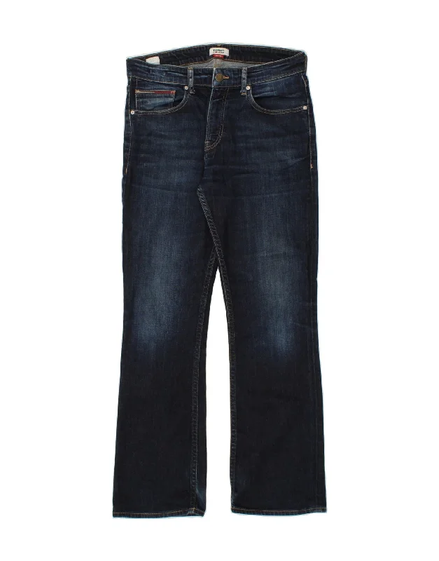 TOMMY HILFIGER Mens Ryan Bootcut Jeans W34 L32  Blue Cotton Trendy Skinny Fit Jeans