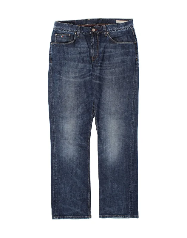 TOMMY HILFIGER Mens Mercer Straight Jeans W34 L32 Blue Cotton Casual Loose Fit Jeans