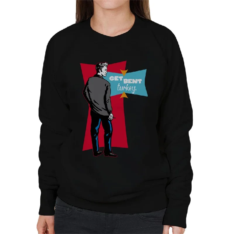 American Graffiti John Get Bent Turkey Women's Sweatshirt Hoodie with Button Placket Classic Preppy