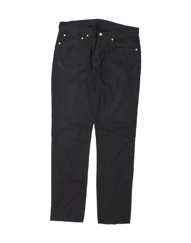 LEVI'S Mens 511 Slim Jeans W34 L34 Black Cotton Elegant Raw Hem Jeans