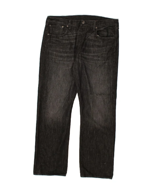 LEVI'S Mens 501 Straight Jeans W28 L30  Black Cotton Comfortable Mid-Rise Jeans