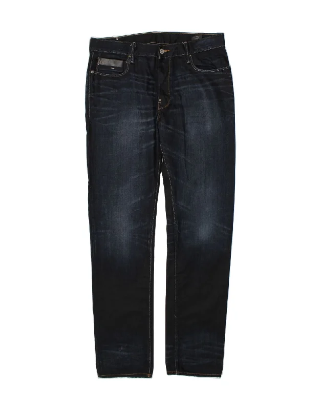 G-STAR Mens Slim Jeans W34 L34 Navy Blue Cotton Cozy Tencel Blend Denim Jeans
