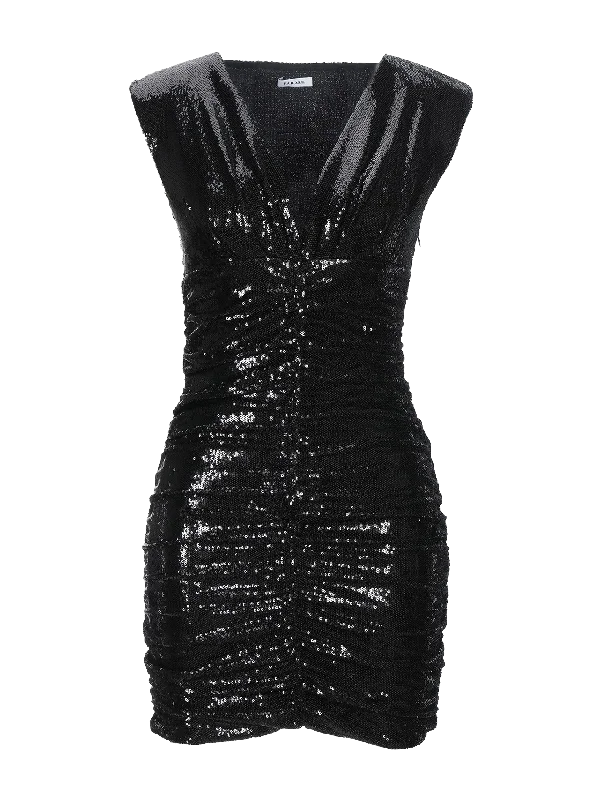 ruched sequin mini dress Cozy Wraparound Mini Dress
