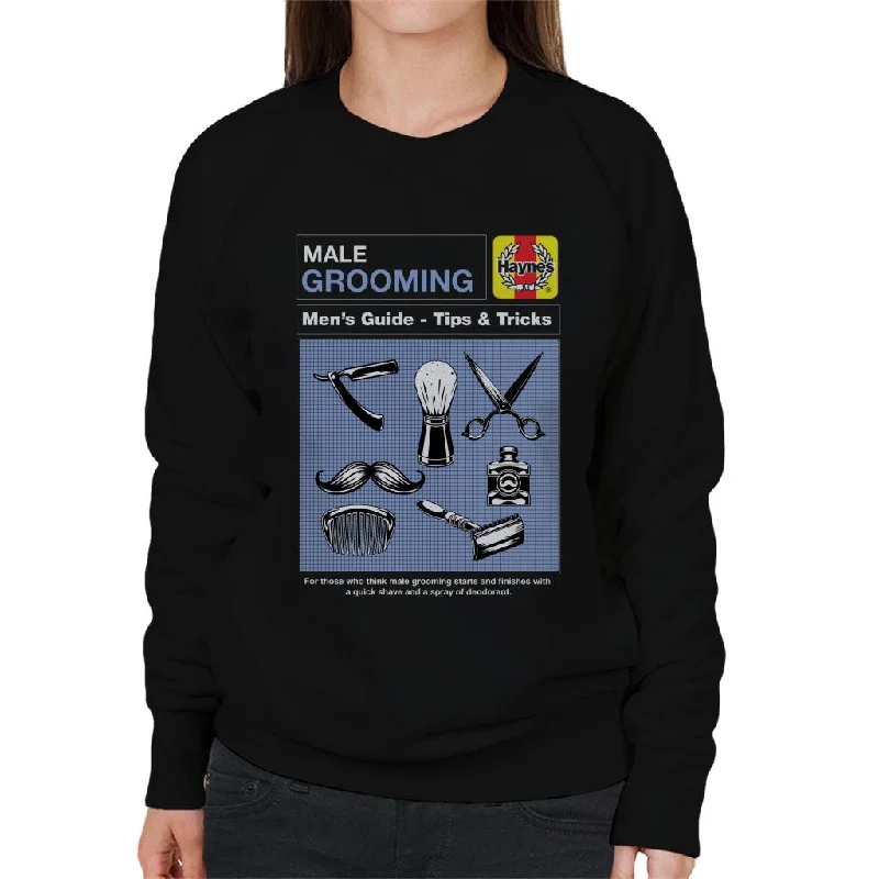 Haynes Male Grooming Tips And Tricks Women's Sweatshirt Hoodie with Hidden Zipper Minimalist Clean