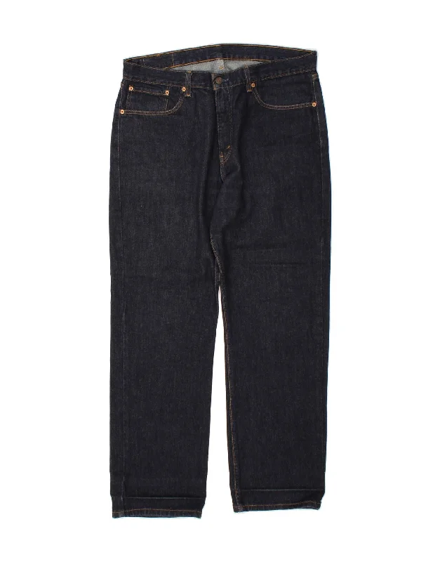 LEVI'S Mens 751 Straight Jeans W38 L32 Navy Blue Cotton Trendy Wide-Legged High-Waist Jeans