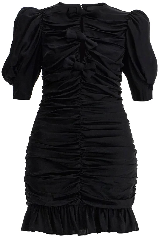 Draped Satin Mini Dress Elegant Silk Mini Dress