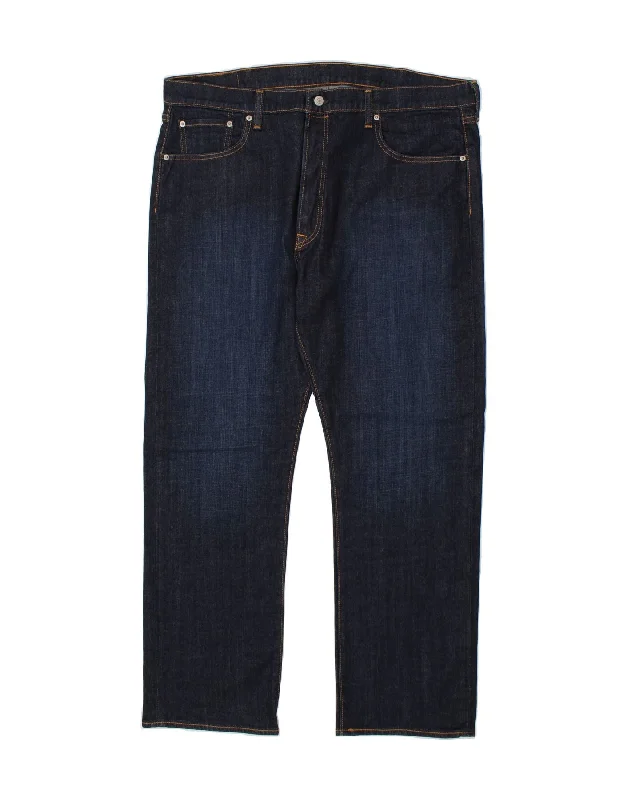 LEVI'S Mens 501 Straight Jeans W40 L30 Navy Blue Cotton Comfortable Faded High-Rise Jeans
