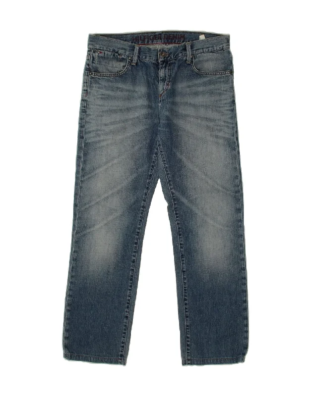 TOMMY HILFIGER Mens Straight Jeans W34 L30 Brown Cotton Fashionable Mom Jeans
