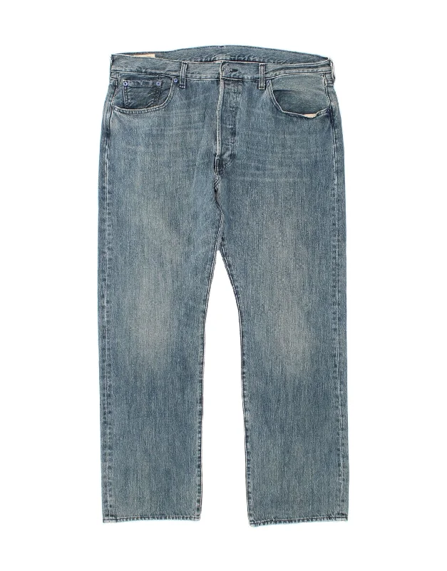 LEVI'S Mens 501 Straight Jeans W38 L32 Blue Cotton Trendy Skinny High-Waist Jeans
