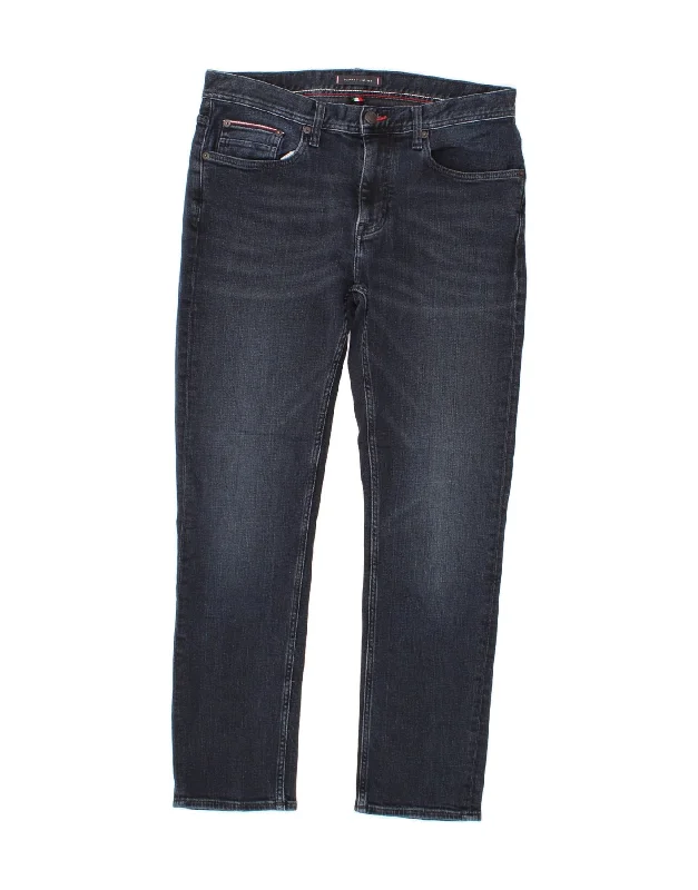 TOMMY HILFIGER Mens Denton Straight Jeans W32 L30 Navy Blue Cotton Chic Vintage-Inspired Denim Jeans