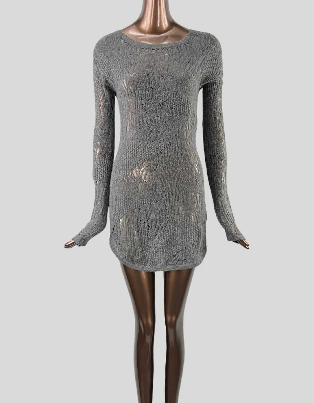 HELMUT LANG Wool Mini Dress - Medium Cozy Knit Mini Dress