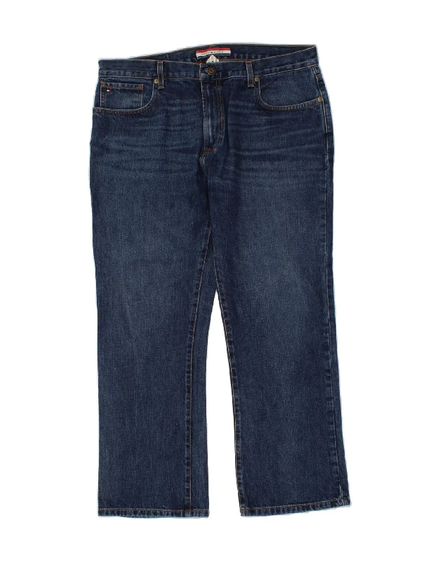 TOMMY HILFIGER Mens Straight Jeans W36 L30 Blue Cotton Trendy Wide-Legged High-Waist Jeans