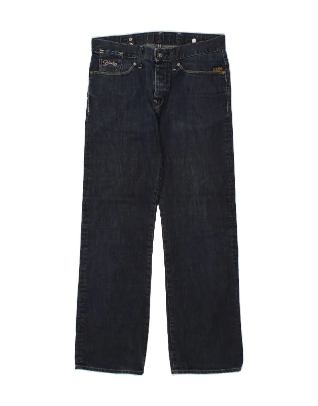 G-STAR Mens Straight Jeans W31 L32 Navy Blue Casual Loose Fit Jeans