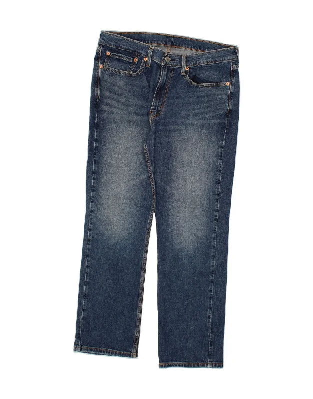 LEVI'S Mens 514 Straight Jeans W34 L30  Blue Cotton Chic Cropped Jeans