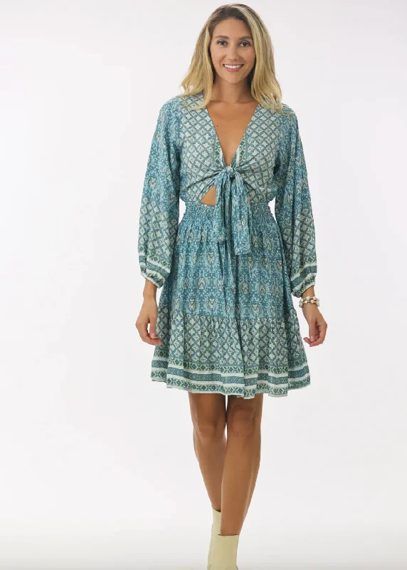Talia Mini Dress- Biscayne Stylish Short Sleeve Mini Dress
