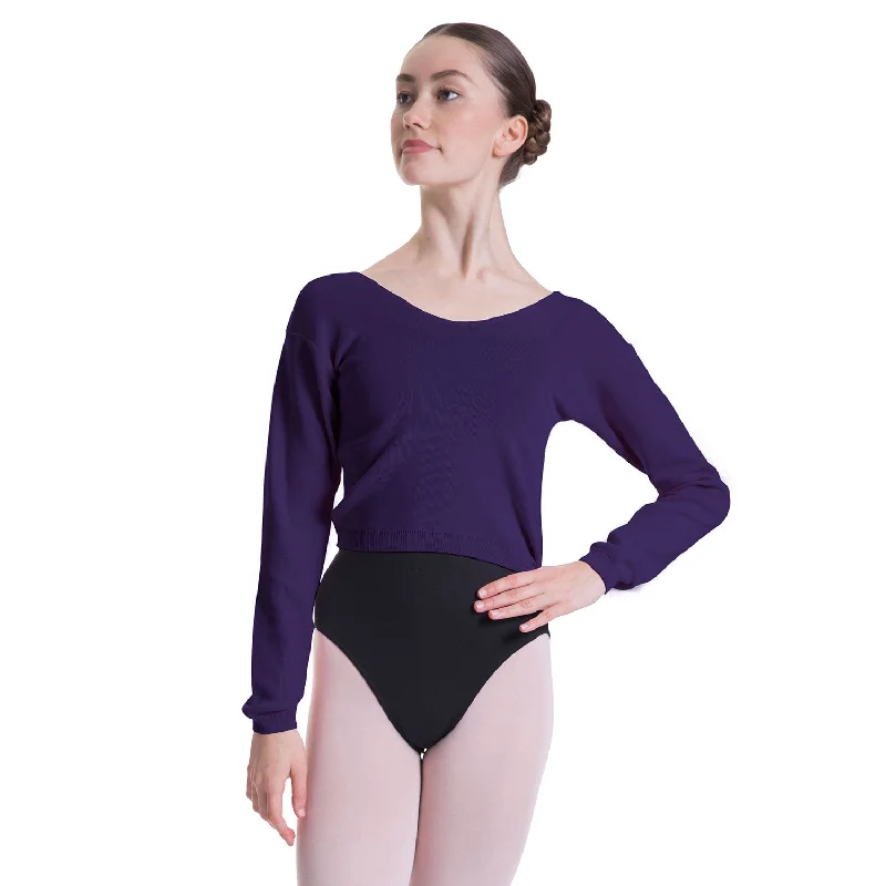 Z0143 - Bloch Overt Cropped Long Sleeve Womens Sweater Rayon Fabric Velvet Fabric Corduroy Fabric