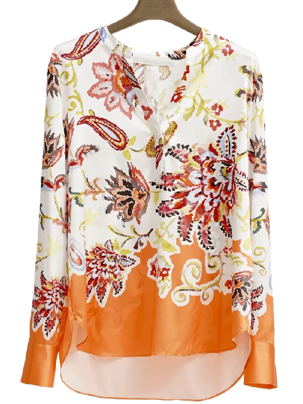 Herzen’s Angelegenheit Kaki Multi Printed Tunic Blouse 25233 6179 233038 Lightweight Tunic Blouse