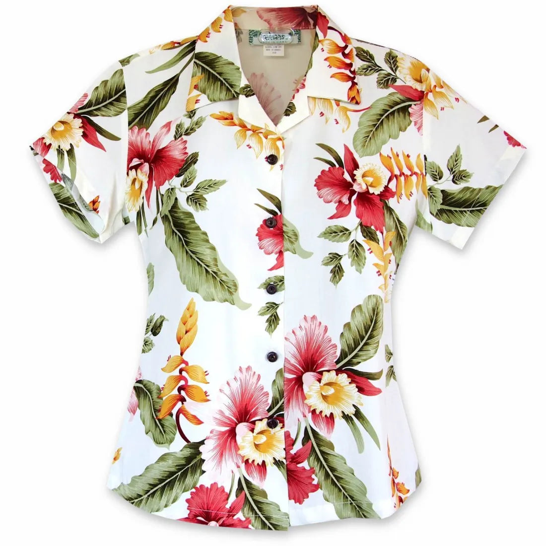 Cloud Lady's Hawaiian Rayon Blouse Peter Pan Collar Blouse