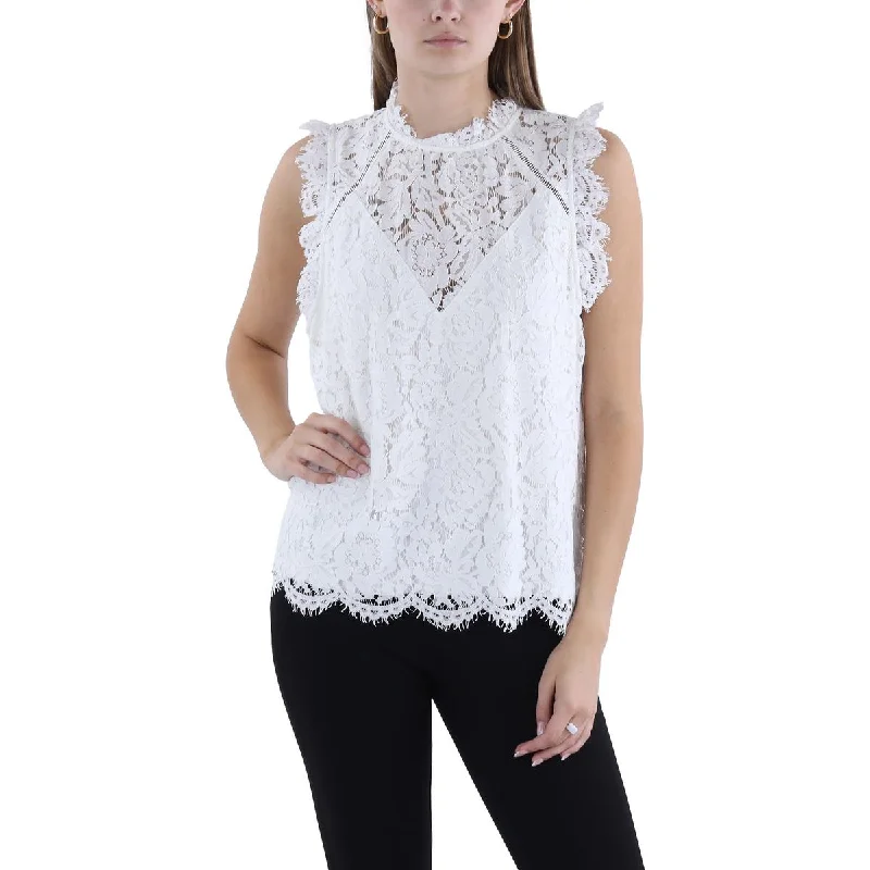 Generation Love Womens Lace Short Sleeves Blouse Chic Sleeveless Blouse