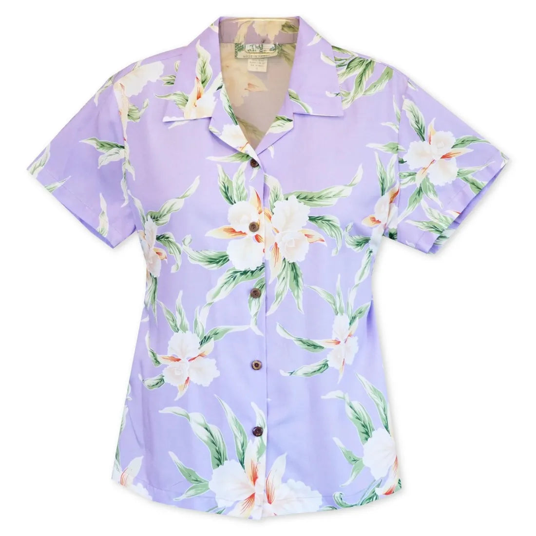 Mele Purple Lady's Hawaiian Rayon Blouse Relaxed Fit Blouse