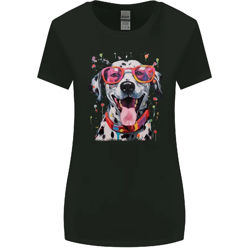 Atistic Dalmation Dog Womens Wider Cut T-Shirt Welt Pockets Slit Pockets