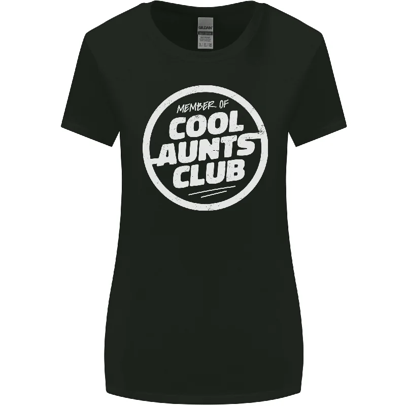 Aunties Day Member of Cool Aunts Club Womens Wider Cut T-Shirt Rayon Fabric Velvet Fabric Corduroy Fabric