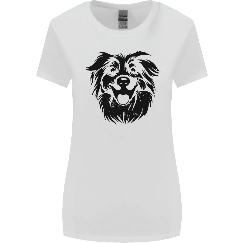 Australian Sheepdog Dogs Womens Wider Cut T-Shirt Graphic T-Shirt Round Neck Polyester