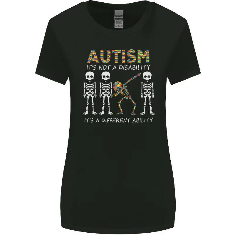 Autism A Different Ability Autistic ASD Womens Wider Cut T-Shirt Hooded Caped Shawl Collar