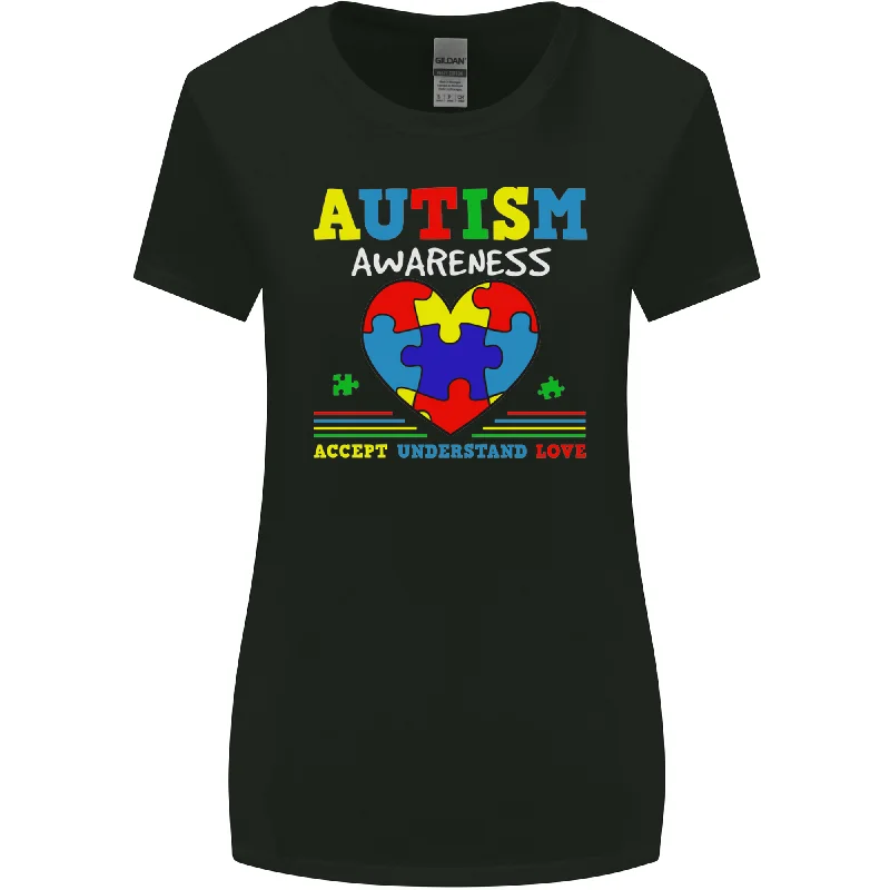 Autism Awareness Autistic Love Accept ASD Womens Wider Cut T-Shirt Anti-Pilling Machine Wash Handmade