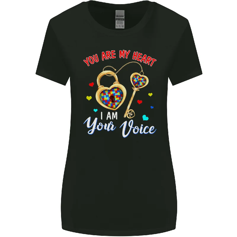 Autism You Are My Heart I Am Your Voice ASD Womens Wider Cut T-Shirt Elasticated Padded Insulated