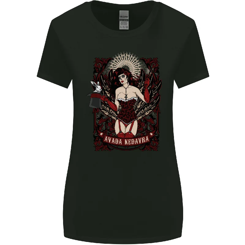 Avada Kedavra Day of the Dead DOTD Womens Wider Cut T-Shirt Thin T-Shirt Open Front Quick Dry