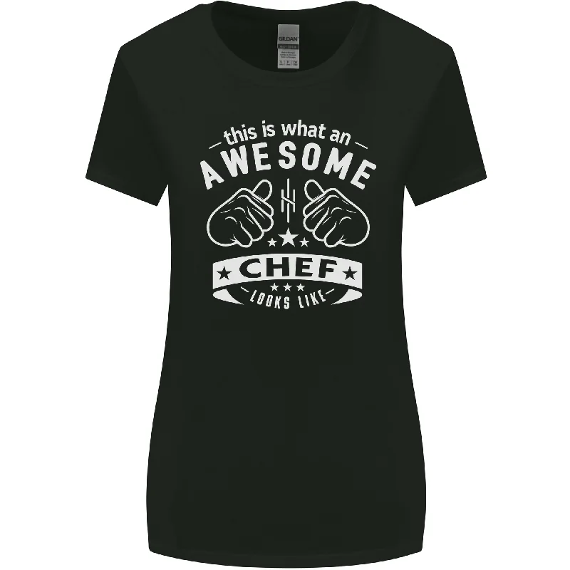 Awesome Chef Looks Like Funny Cooking Womens Wider Cut T-Shirt Satin Blend Silk Blend Wool Blend