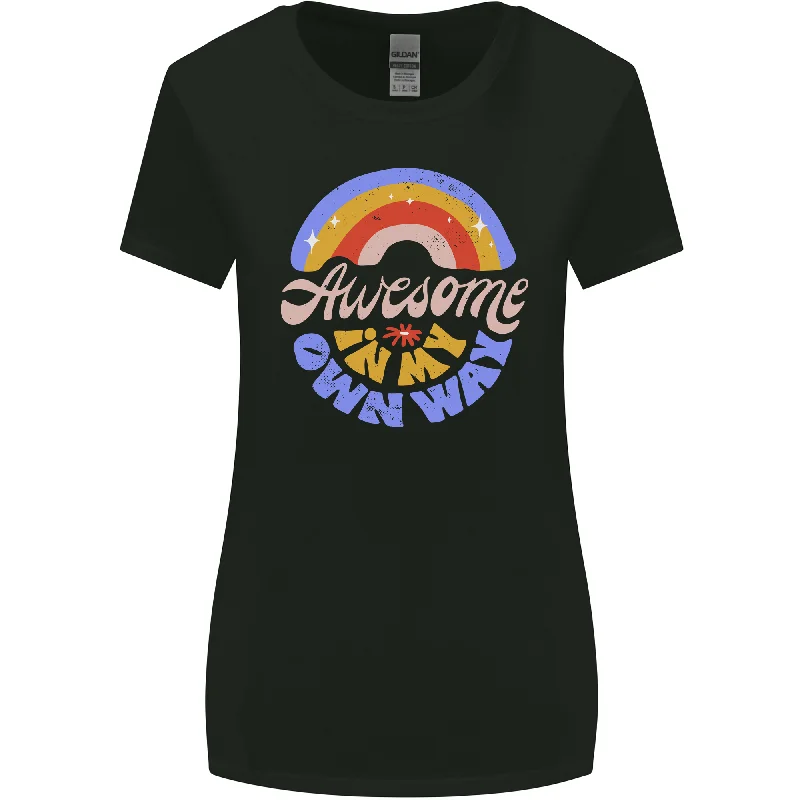 Awesome in My Own Way Different Autistic Womens Wider Cut T-Shirt Thin T-Shirt Open Front Quick Dry