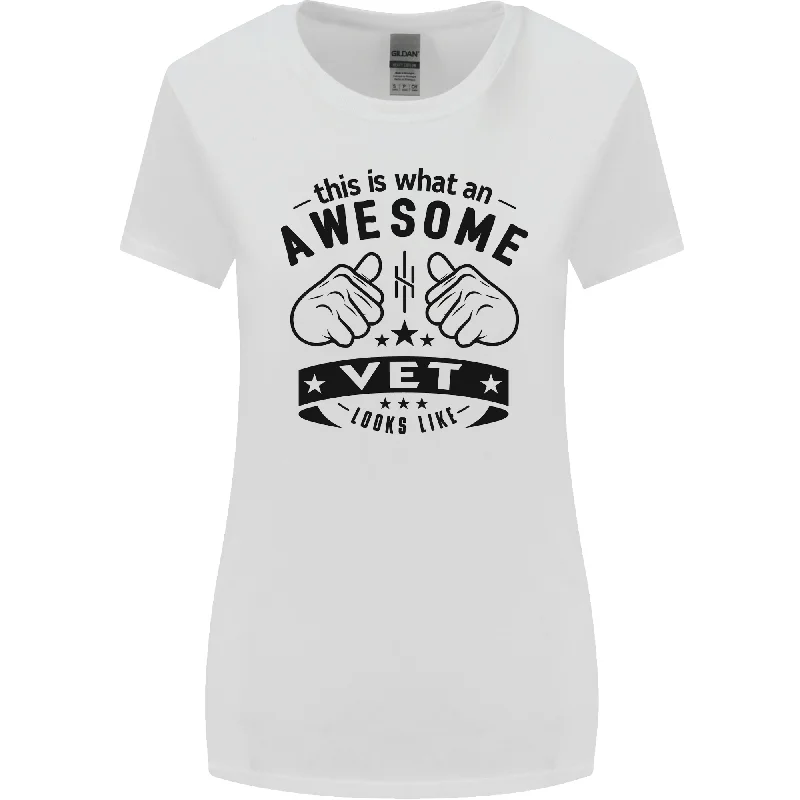 Awesome Vet Looks Like Veterinarian Womens Wider Cut T-Shirt Solid Print Embellished