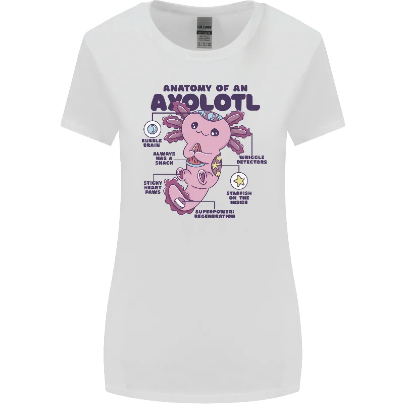 Axolotl Anatomy Womens Wider Cut T-Shirt Spandex Blend Rayon Blend Denim Blend