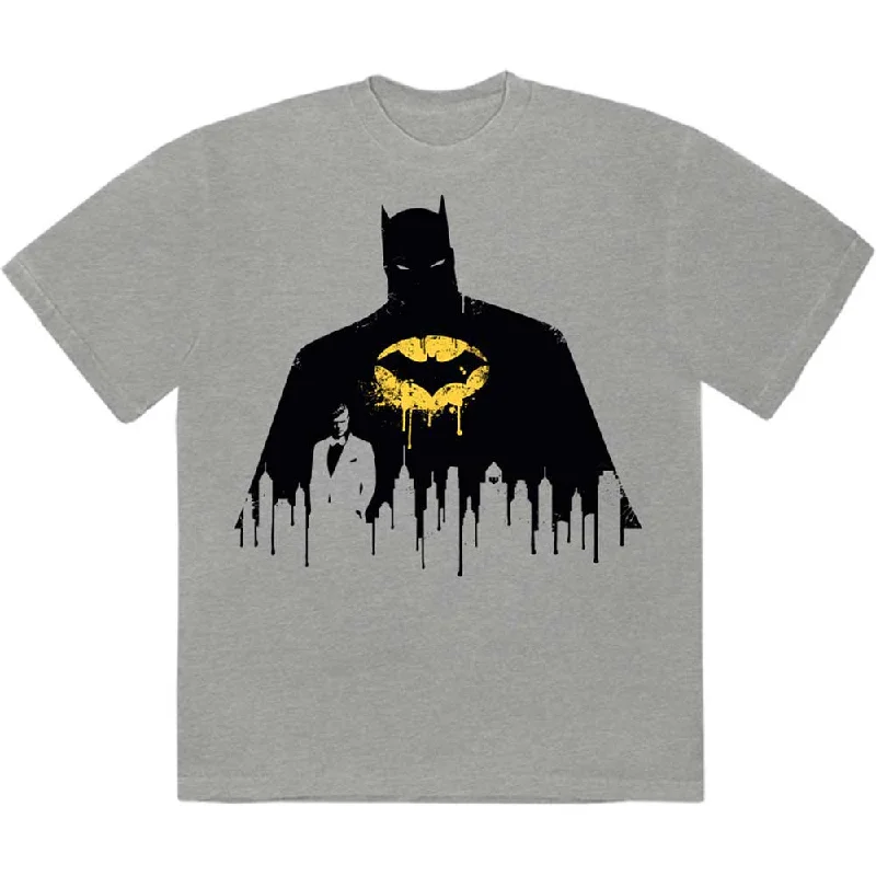 DC Comics | Official Band T-Shirt | Batman Silhouette Drip Terry Blend Velvet Blend Canvas Blend