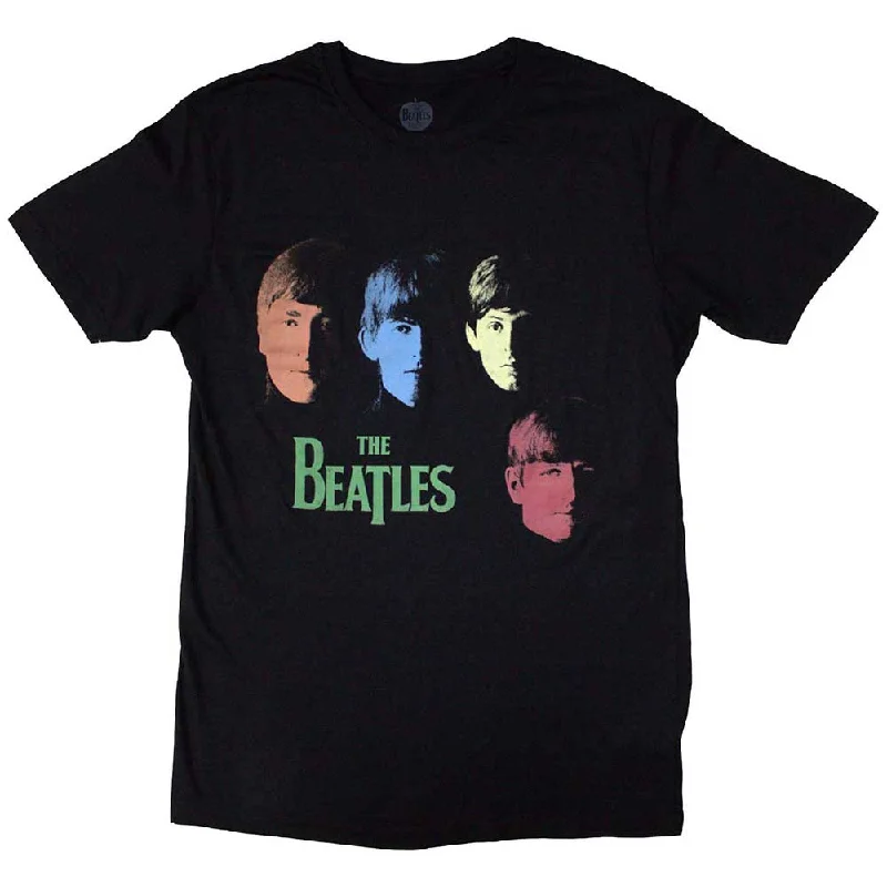 The Beatles | Official Band T-Shirt | Colour Faces Plaid T-Shirt Polka Dot Checkered