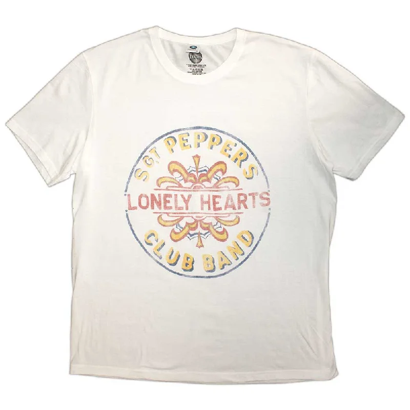 The Beatles | Official Band T-Shirt | Painted Pepper white Graphic T-Shirt Round Neck Polyester