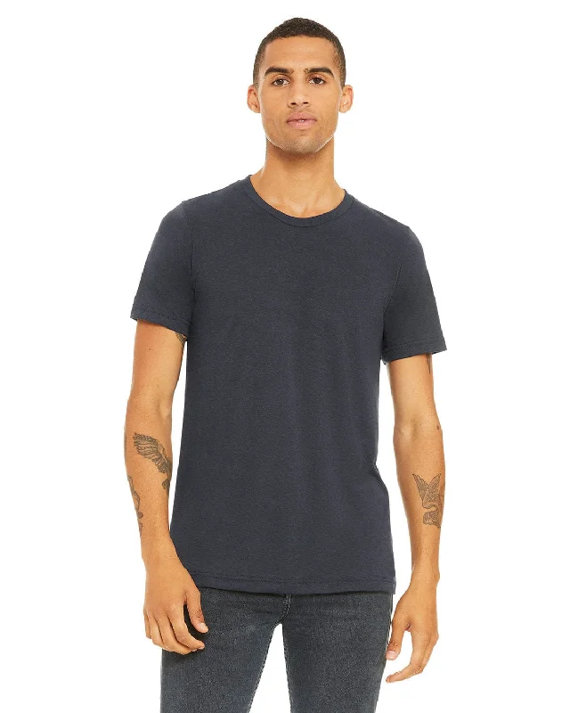 Bella+Canvas Unisex Heather CVC T-Shirt | Heather Mid Navy Layered Multi-layer Single Layer