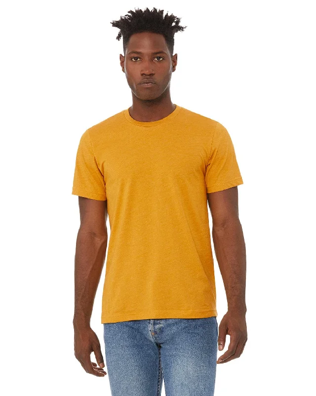 Bella+Canvas Unisex Heather CVC T-Shirt | Heather Mustard Iron Safe Non-Iron Wrinkle Free