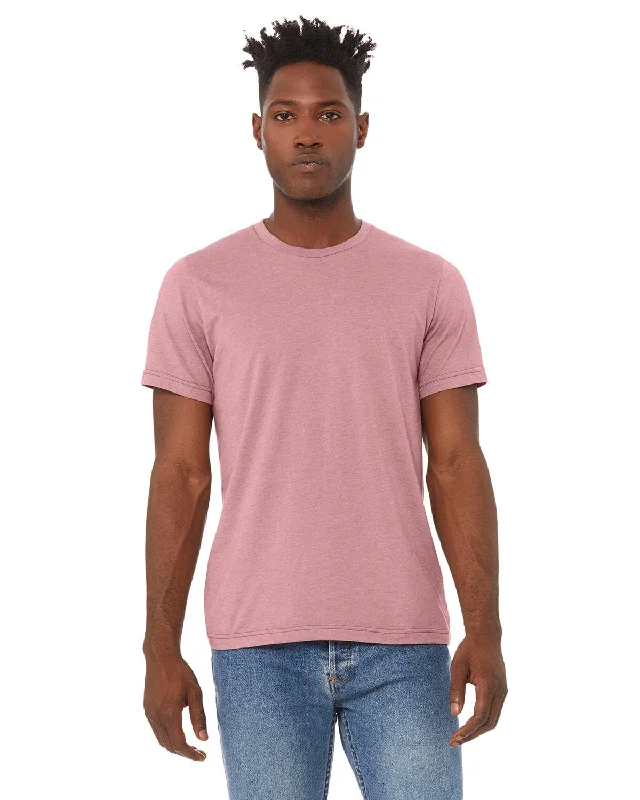 Bella+Canvas Unisex Heather CVC T-Shirt | Heather Orchid Denim Fabric Leather Fabric Suede Fabric