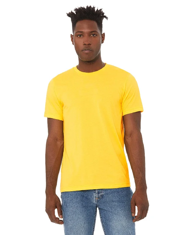 Bella+Canvas Unisex Heather CVC T-Shirt | Heather Yellow Thin T-Shirt Open Front Quick Dry