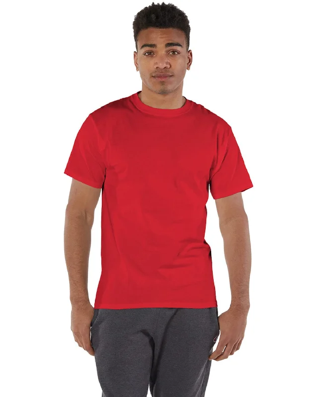 Champion Cotton T-Shirt | Red Chenille Brocade Lace