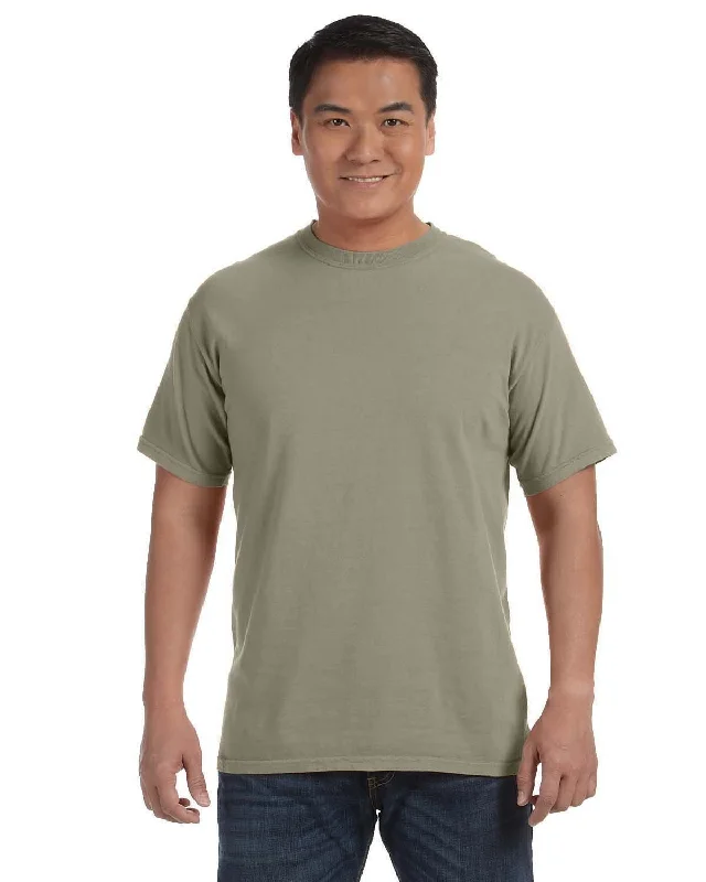 Comfort Colors Ringspun Garment-Dyed T-Shirt | Khaki V-Neck T-Shirt Long Sleeve Cotton