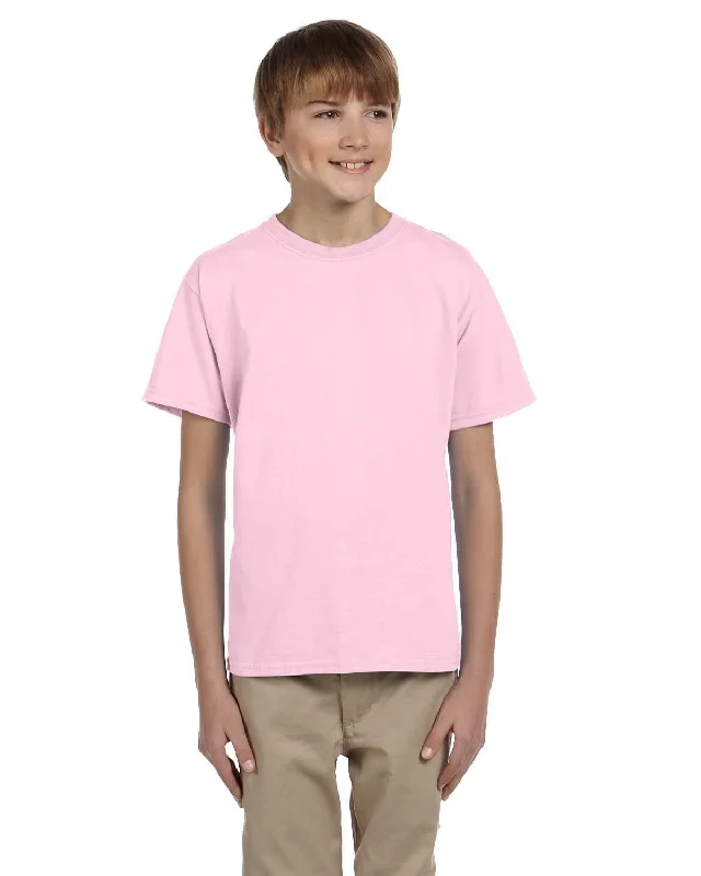 Fruit of the Loom Youth T-Shirt | Classic Pink Mesh Canvas Denim